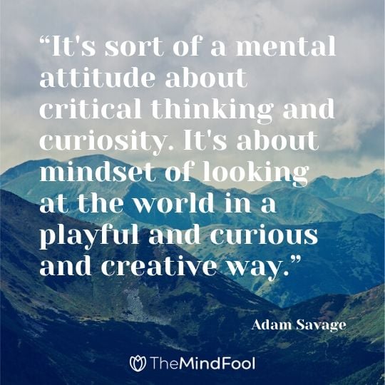 “It's sort of a mental attitude about critical thinking and curiosity. It's about mindset of looking at the world in a playful and curious and creative way.” - Adam Savage