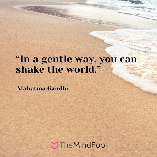 “In a gentle way, you can shake the world.” – Mahatma Gandhi