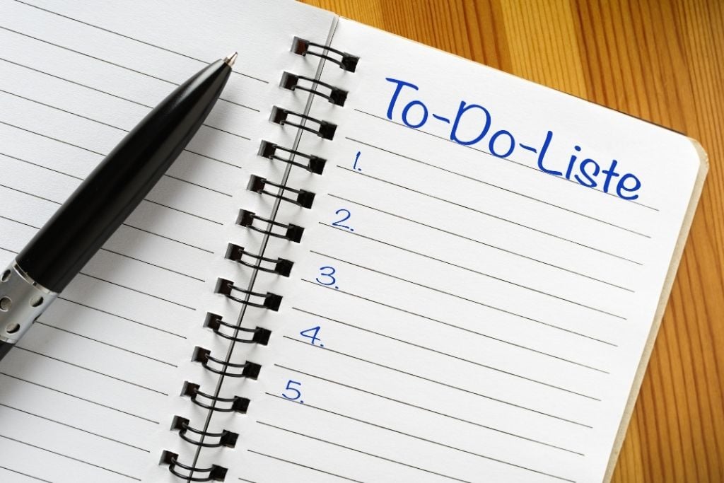 Create a To-do list the previous night