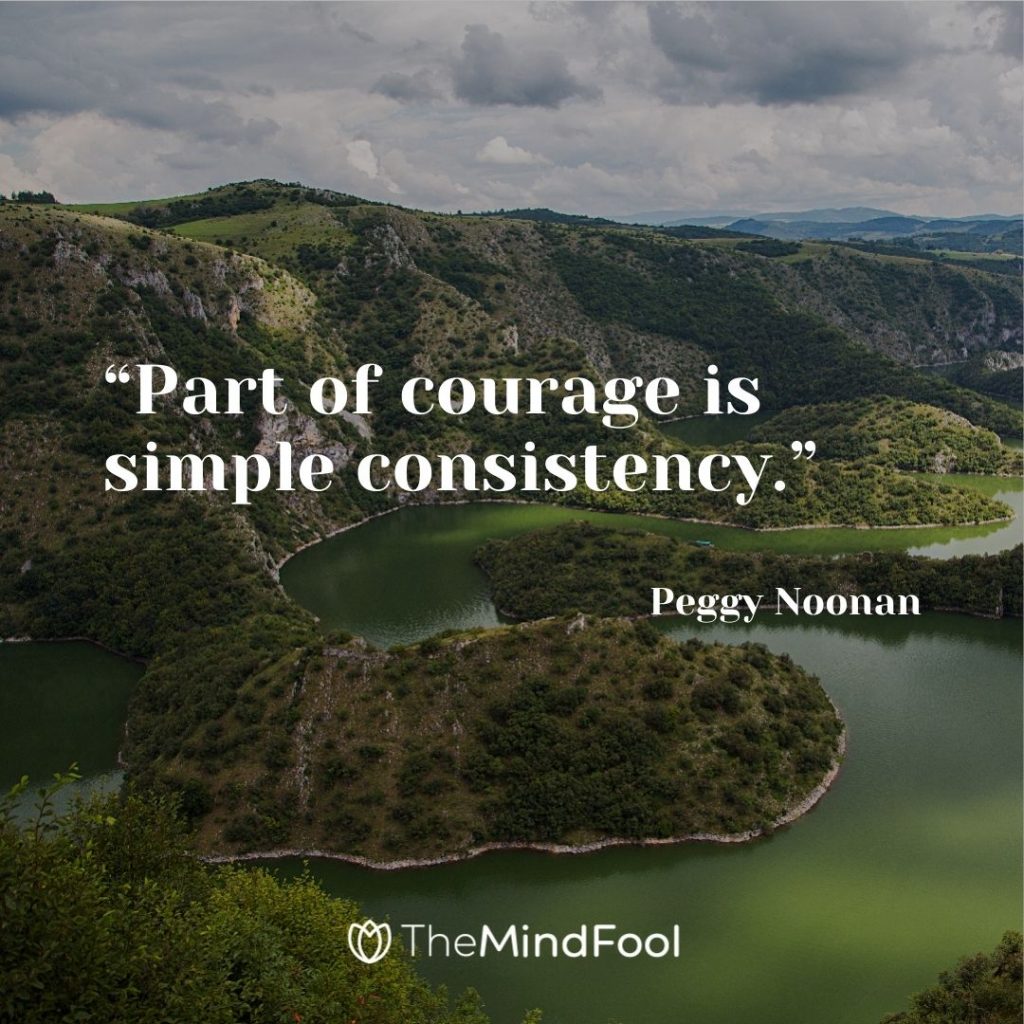 “Part of courage is simple consistency.” – Peggy Noonan