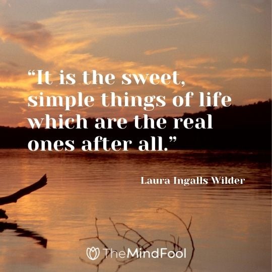 “It is the sweet, simple things of life which are the real ones after all.” - Laura Ingalls Wilder