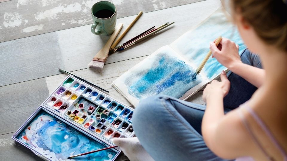 Learning how to paint.