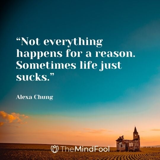 “Not everything happens for a reason. Sometimes life just sucks.” – Alexa Chung