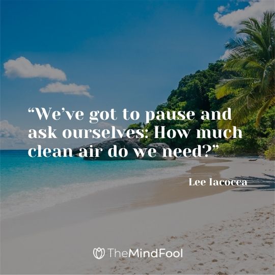 “We’ve got to pause and ask ourselves: How much clean air do we need?” – Lee Iacocca