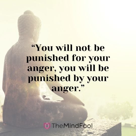 “You will not be punished for your anger, you will be punished by your anger.”
