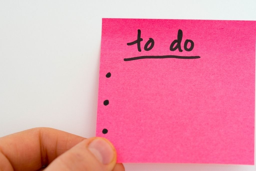 Make a to-do list and set intentions