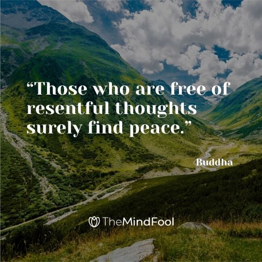 “Those who are free of resentful thoughts surely find peace.” - Buddha