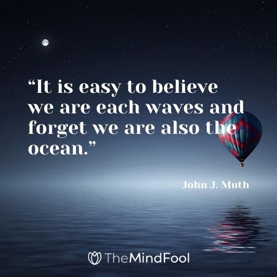 “It is easy to believe we are each waves and forget we are also the ocean.” - John J. Muth