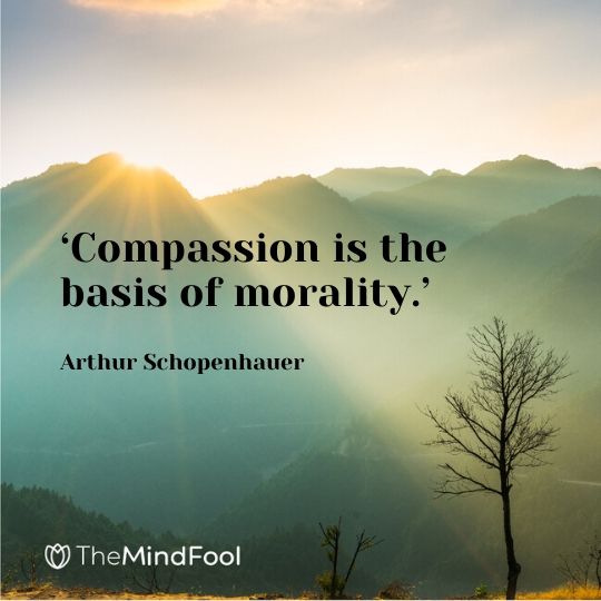 ‘Compassion is the basis of morality.’ - Arthur Schopenhauer