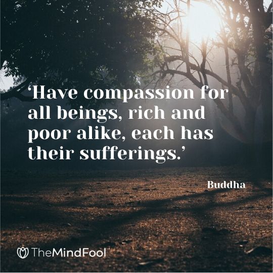 ‘Have compassion for all beings, rich and poor alike, each has their sufferings.’ - Buddha