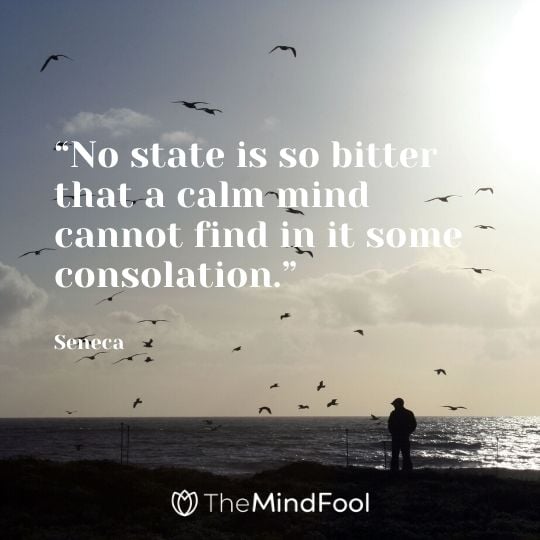 “No state is so bitter that a calm mind cannot find in it some consolation.” – Seneca