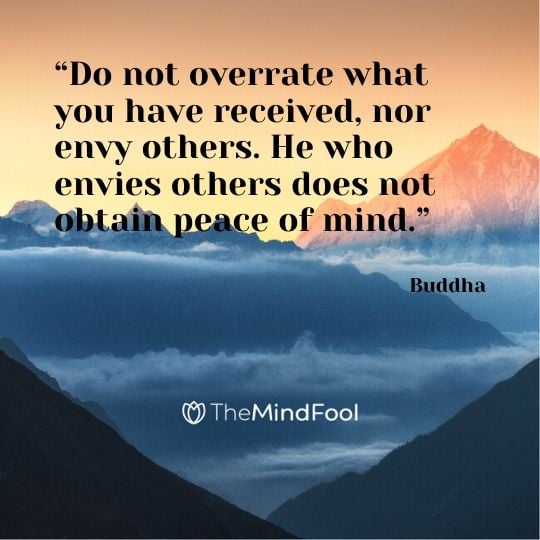 “Do not overrate what you have received, nor envy others. He who envies others does not obtain peace of mind.” - Buddha