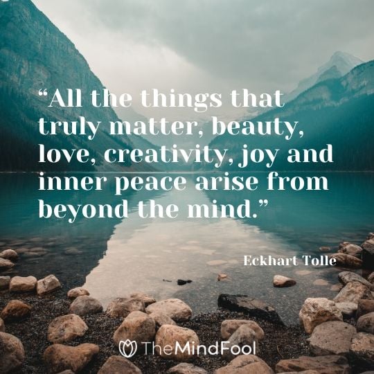 “All the things that truly matter, beauty, love, creativity, joy and inner peace arise from beyond the mind.”  - Eckhart Tolle