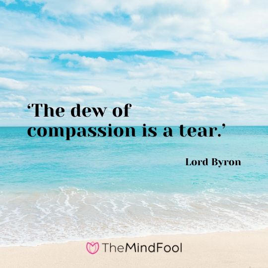 ‘The dew of compassion is a tear.’ – Lord Byron