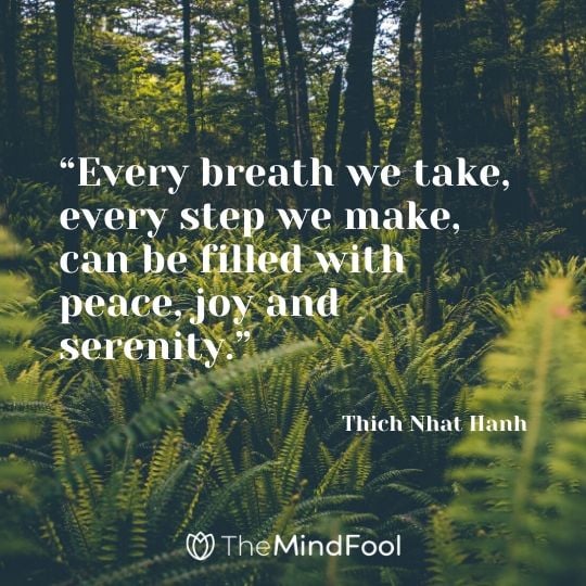 “Every breath we take, every step we make, can be filled with peace, joy and serenity.” - Thich Nhat Hanh