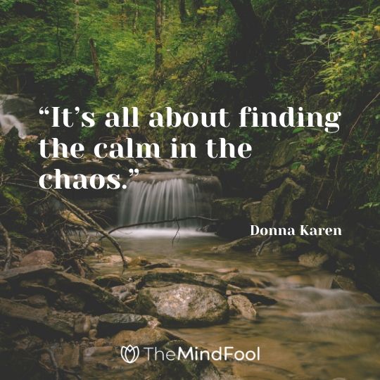 “It’s all about finding the calm in the chaos.” – Donna Karen 