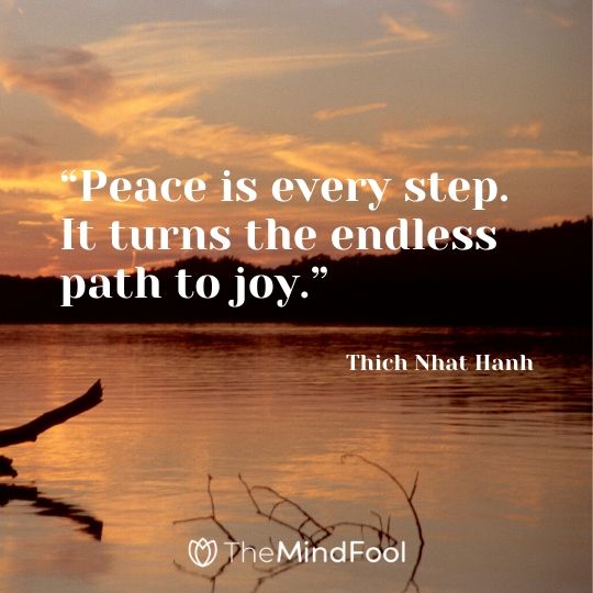 “Peace is every step. It turns the endless path to joy.” - Thich Nhat Hanh