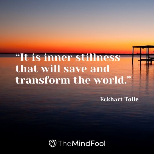 “It is inner stillness that will save and transform the world.” - Eckhart Tolle