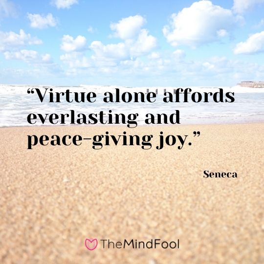 “Virtue alone affords everlasting and peace-giving joy.” - Seneca 