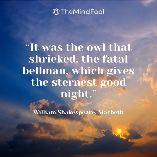 “It was the owl that shrieked, the fatal bellman, which gives the sternest good night.” – William Shakespeare, Macbeth