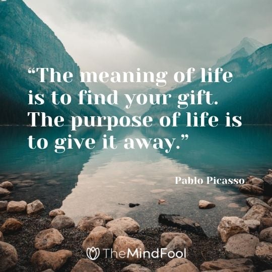 “The meaning of life is to find your gift. The purpose of life is to give it away.” - Pablo Picasso