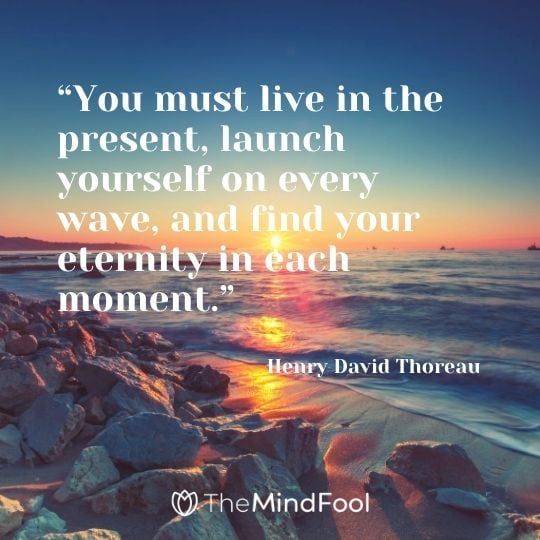 “You must live in the present, launch yourself on every wave, and find your eternity in each moment.” – Henry David Thoreau