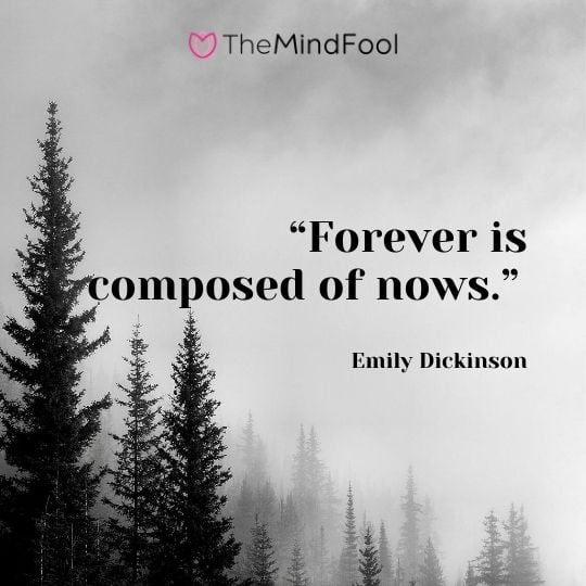“Forever is composed of nows.” – Emily Dickinson