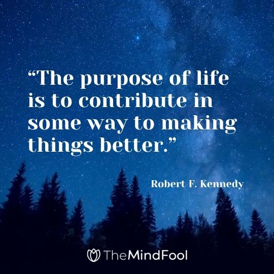 “The purpose of life is to contribute in some way to making things better.” -Robert F. Kennedy