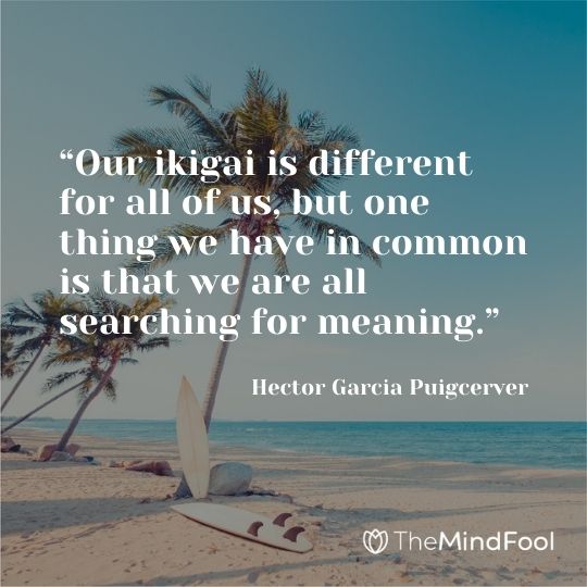 “Our ikigai is different for all of us, but one thing we have in common is that we are all searching for meaning.” ― Hector Garcia Puigcerver