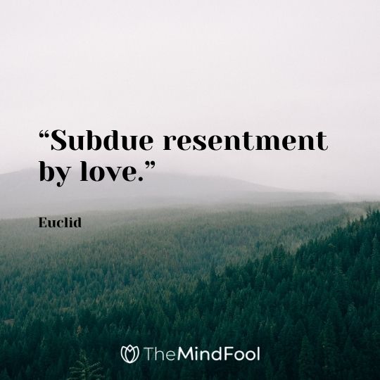 “Subdue resentment by love.” – Euclid
